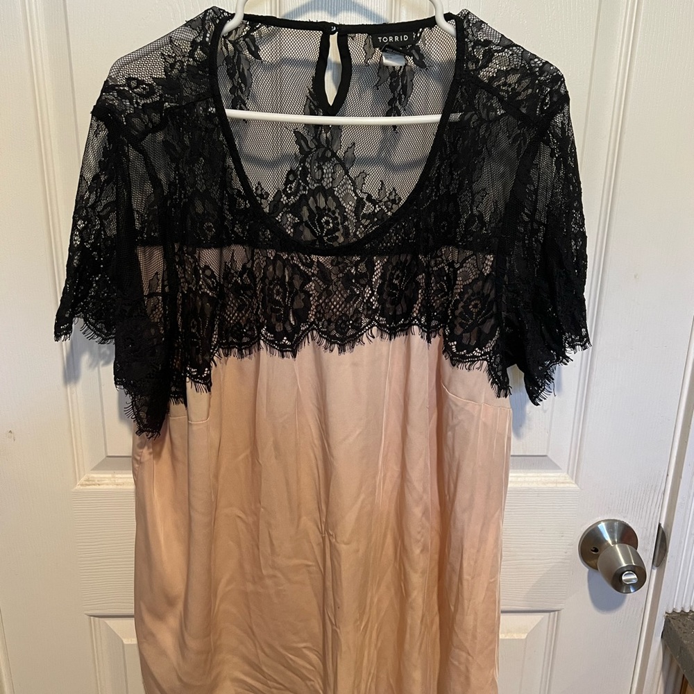Lace and silk top